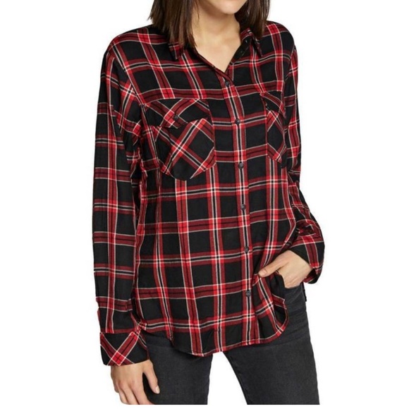 Sanctuary Tops - Sanctuary Boyfriend Shirt Red and Black ✅✅✅✅